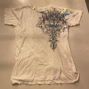 Blue and white monarchy collection tee